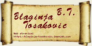 Blaginja Tošaković vizit kartica